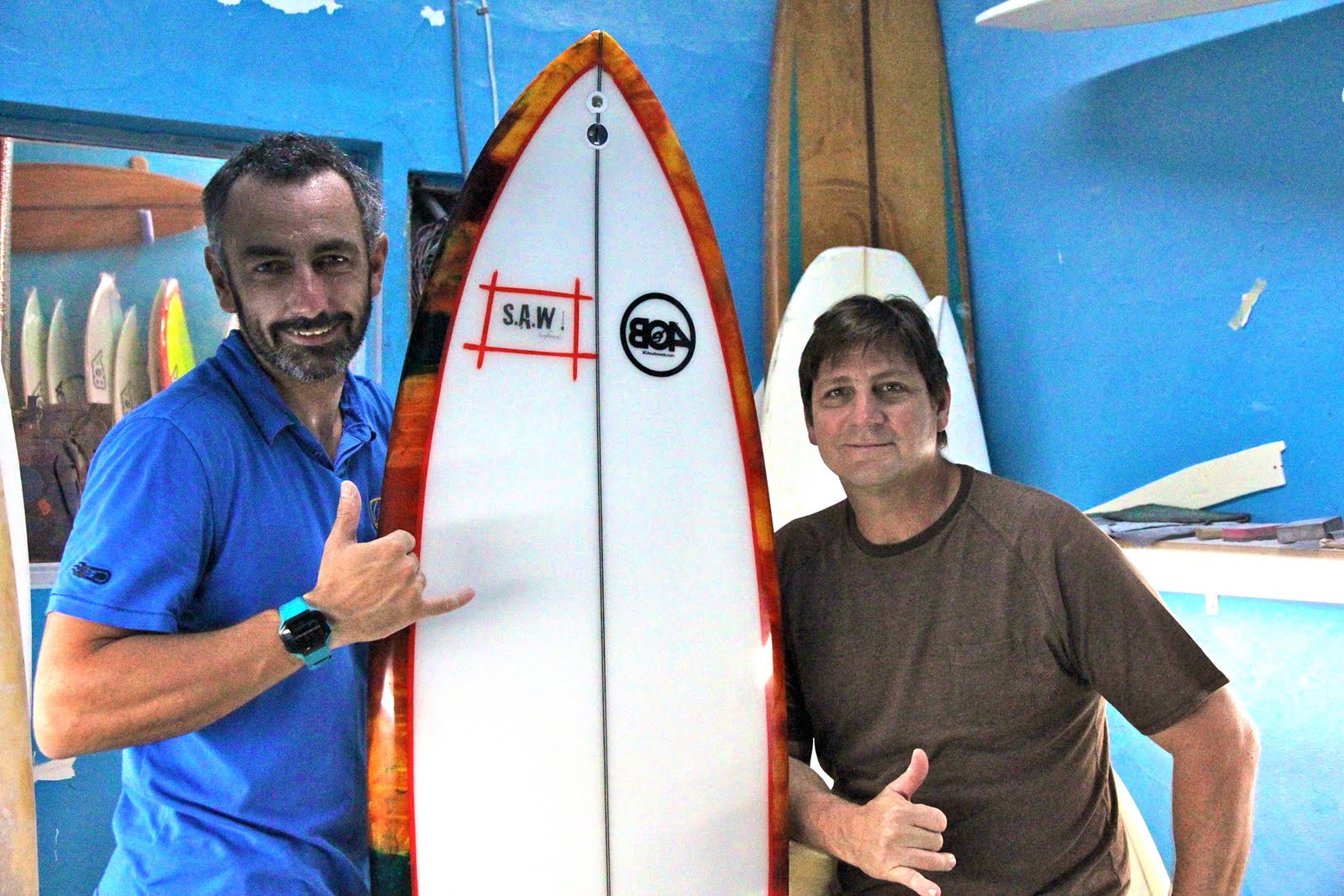 Avec Mr Juan Jimenez de BOA surfboards. Merci pour tout . - © Loïc Bourdon, SAW