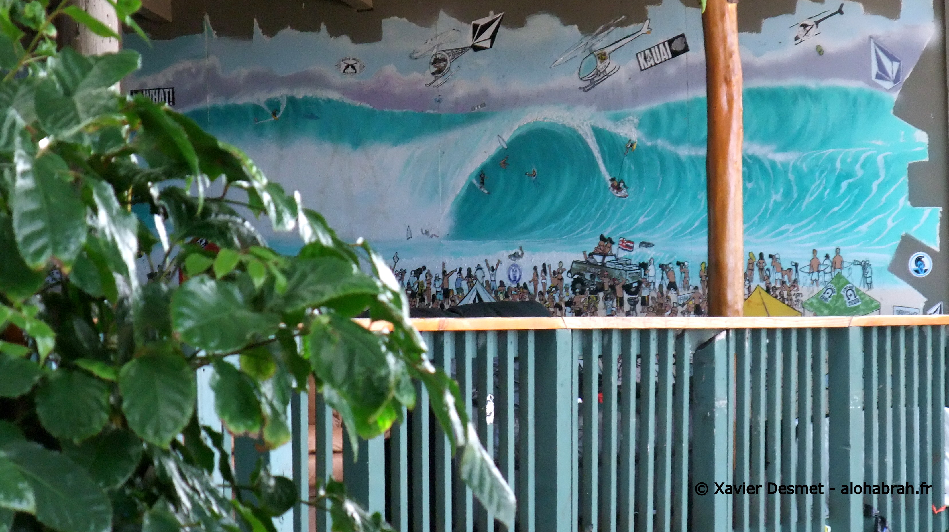 La fresque du mur de la seconde Pipe House de Volcom © Xavier Desmet - alohabrah.fr